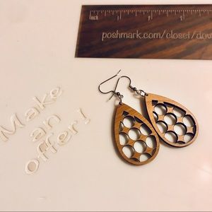 DOVAJEAN Jewelry Cherry Wood Teardrop Earrings
